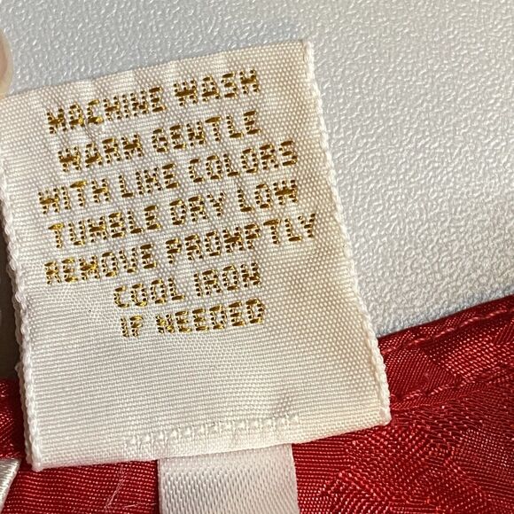 VTG Victoria's Secret Monogramed Red Floral Satin Gown PJ's Women's M Gold Label - Picture 10 of 12